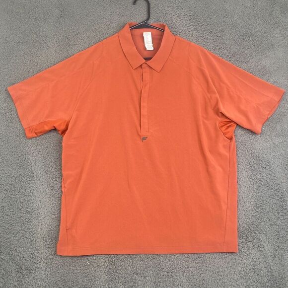 Fabletics Men's The Jetset Polo Rust Short Sleeve Performance Shirt Size L - Picture 1 of 9